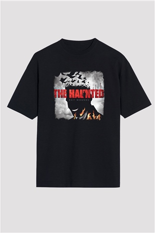 Haunted (The) Baskılı Unisex Siyah Oversize Tişört