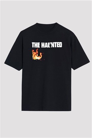 Haunted (The) Baskılı Unisex Siyah Oversize Tişört