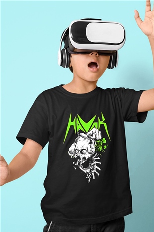 Havok Baskılı Unisex Siyah Çocuk Tişört - Tshirt