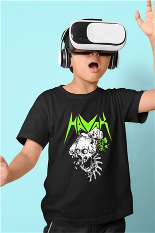 Havok Baskılı Unisex Siyah Çocuk Tişört - Tshirt