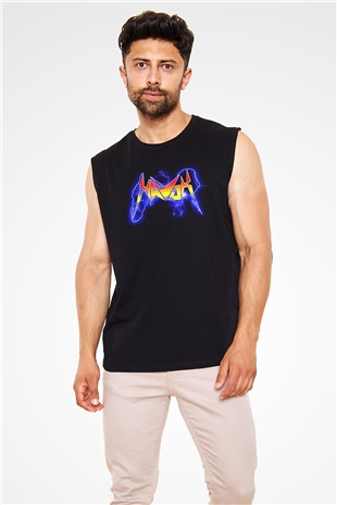 Havok Baskılı Unisex Siyah Kolsuz Tişört - Tshirt