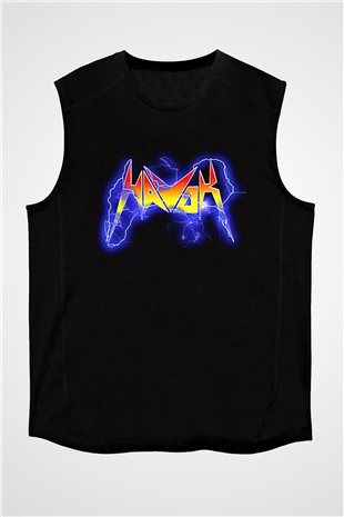 Havok Baskılı Unisex Siyah Kolsuz Tişört - Tshirt