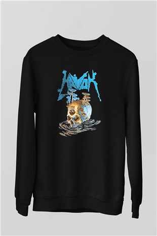 Havok Baskılı Unisex Siyah Sweatshirt