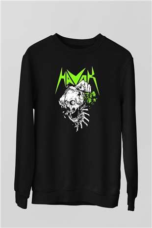 Havok Baskılı Unisex Siyah Sweatshirt