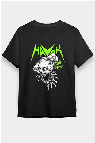 Havok Baskılı Unisex Siyah Tişört - Tshirt