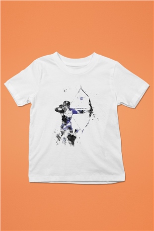 Hawkeye Baskılı Beyaz Unisex Çocuk Tişört
