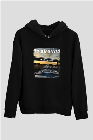 Hawkwind Baskılı Unisex Siyah Hoodie