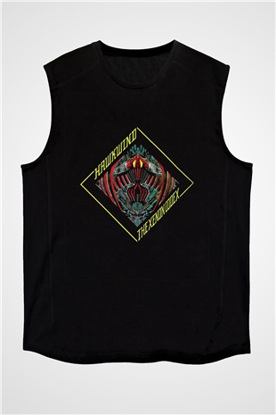 Hawkwind Baskılı Unisex Siyah Kolsuz Tişört