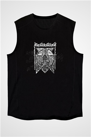 Hawkwind Baskılı Unisex Siyah Kolsuz Tişört