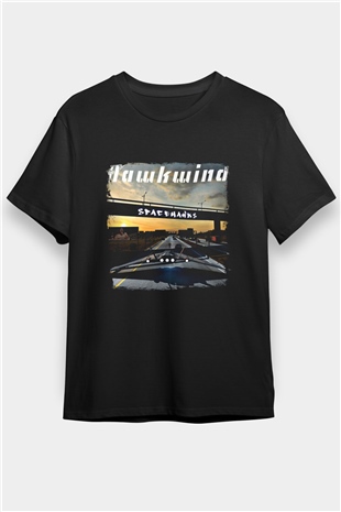 Hawkwind Baskılı Unisex Siyah Tişört