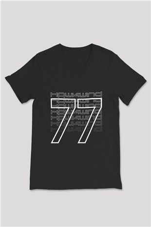 Hawkwind Baskılı Unisex Siyah V Yaka Tişört