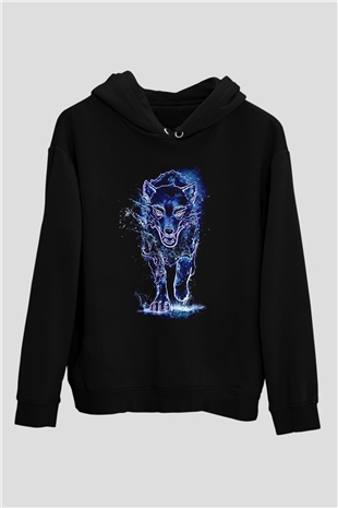 Hayalet KurtSiyah  Unisex Hoodie