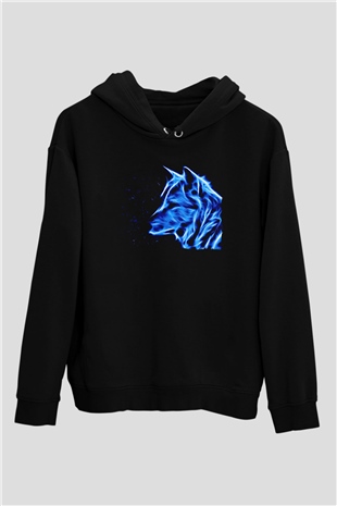 Hayalet KurtSiyah  Unisex Hoodie
