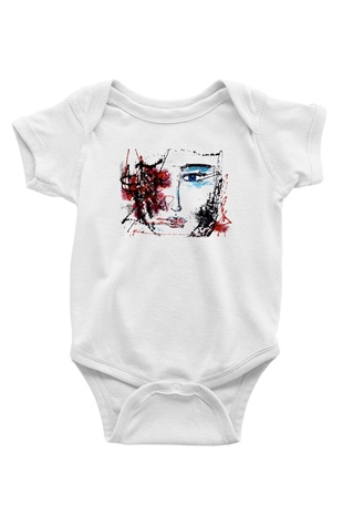Hayat Baskılı Beyaz Unisex Bebek Body - Zıbın