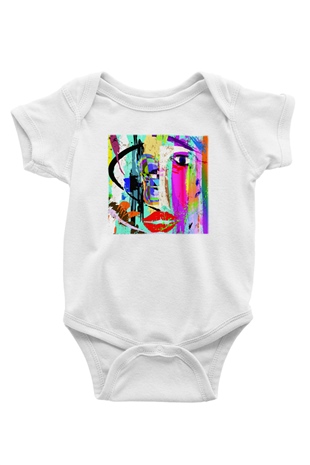 Hayat Baskılı Beyaz Unisex Bebek Body - Zıbın