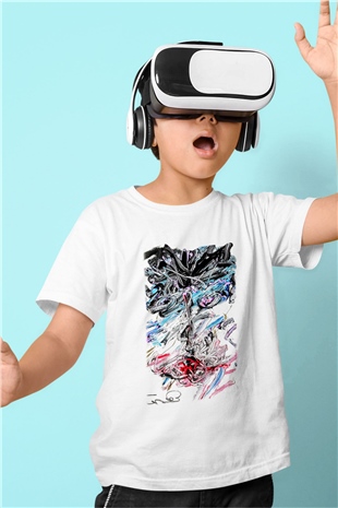 Hayat Baskılı Beyaz Unisex Çocuk Tişört