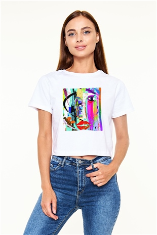 Hayat Beyaz Croptop Tişört