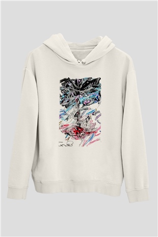 Hayat Beyaz Unisex Kapşonlu Sweatshirt