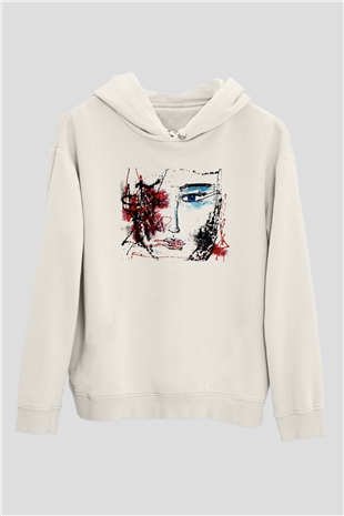 Hayat Beyaz Unisex Kapşonlu Sweatshirt