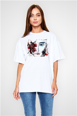 Hayat Beyaz Unisex Oversize Tişört T-Shirt