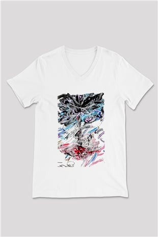 Hayat Beyaz Unisex V Yaka Tişört T-Shirt