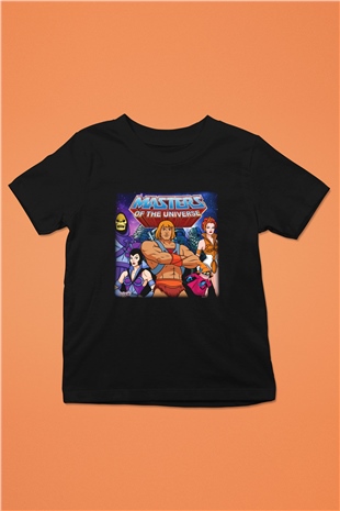 He-Man and the Masters of Universe Baskılı Siyah Unisex Çocuk Tişört