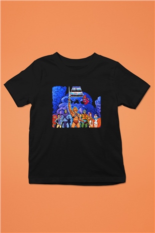He-Man and the Masters of Universe Baskılı Siyah Unisex Çocuk Tişört