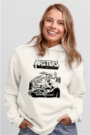He-Man and the Masters of Universe Beyaz Unisex Kapşonlu Sweatshirt