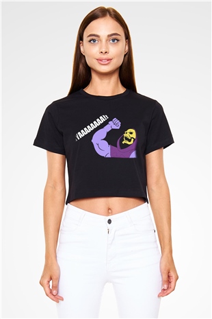 He-Man and the Masters of Universe Siyah Crop Top Tişört