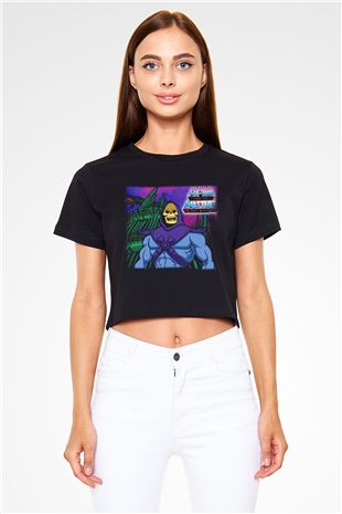 He-Man and the Masters of Universe Siyah Crop Top Tişört
