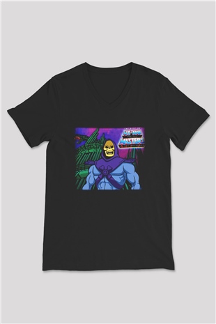 He-Man and the Masters of Universe Siyah Unisex V Yaka Tişört