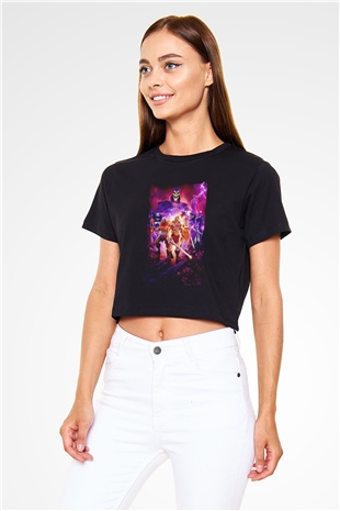 He-Man and the Masters of Universe Siyah   Crop Top Tişört
