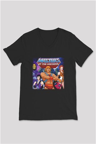 He-Man and the Masters of Universe Siyah Unisex V Yaka Tişört