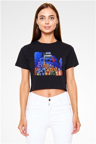 He-Man and the Masters of Universe Siyah Crop Top Tişört
