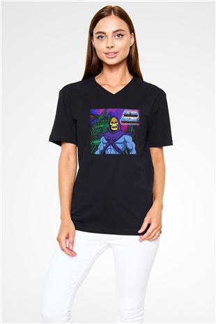 He-Man and the Masters of Universe Siyah Unisex V Yaka Tişört