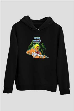 He-Man and the Masters of Universe Siyah Unisex Kapüşonlu Sweatshirt
