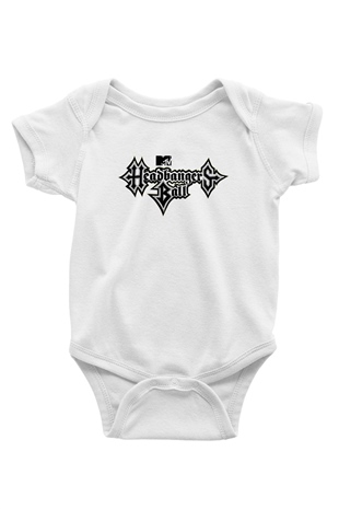Headbangers Ball Baskılı Beyaz Unisex Bebek Body - Zıbın