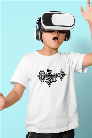 Headbangers Ball Baskılı Beyaz Unisex Çocuk Tişört