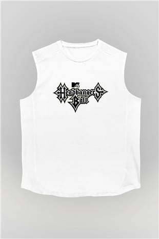 Headbangers Ball Beyaz Unisex Kolsuz Tişört
