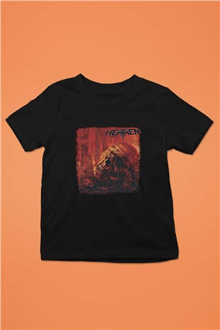 Heathen Baskılı Unisex Siyah Çocuk Tişört