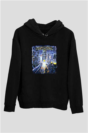 Heathen Baskılı Unisex Siyah Hoodie