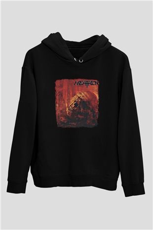 Heathen Baskılı Unisex Siyah Hoodie