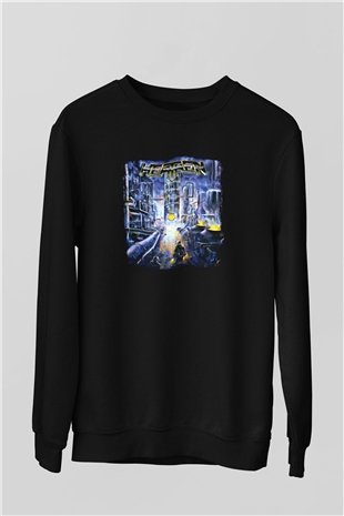 Heathen Baskılı Unisex Siyah Sweatshirt
