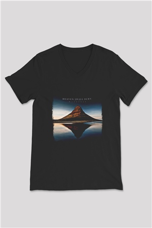 Heaven Shall Burn Baskılı Unisex Siyah V Yaka Tişört