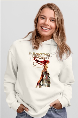 Heavenly Sword Beyaz Unisex Hoodie