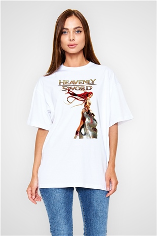 Heavenly Sword Beyaz Oversize Tişört Oversize T-shirt