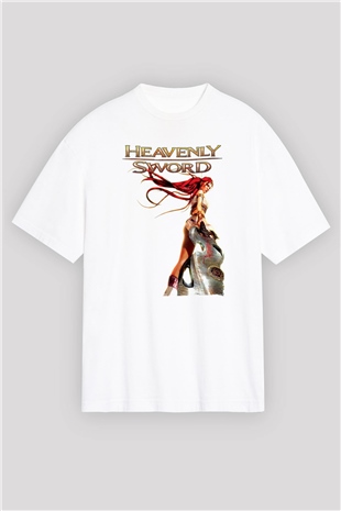 Heavenly Sword Beyaz Oversize Tişört Oversize T-shirt