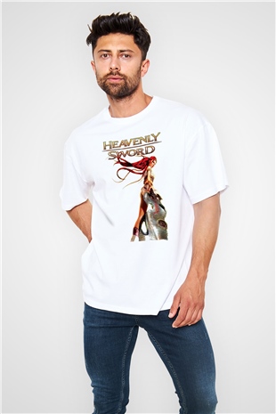 Heavenly Sword Beyaz Oversize Tişört Oversize T-shirt