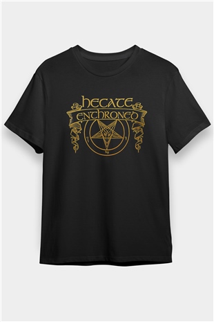Hecate Enthroned Baskılı Unisex Siyah Tişört - Tshirt