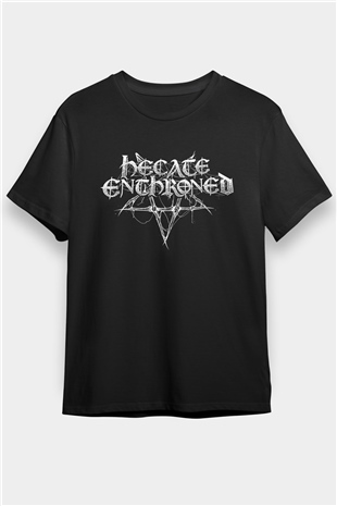 Hecate Enthroned Baskılı Unisex Siyah Tişört - Tshirt